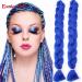 6 Packs Eunice Hair Jumbo Lichten Hair Extensions Blue Colorful Kunsthaar Kanecalon Hair for Disory Crochet Box braids Blue Color 165 g/PCs 100 cm (Blue)