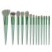 13Piece Green Reusable Portable Bag Professional Cosmetic Makeup Brushes