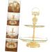 Alipis European Style Fruit Plate Food Tray Decor Cake Stand Golden Tea Table Fruit Plates Desk Child Glass - Buy Online on GoSupps.com