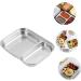 Alipis Stainless Steel Serving Tray Baby Separation Board Snack 20.00X15.00X3.00CM Silver - Buy Online on GoSupps.com