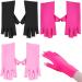 COLORCASA 2/3 Pairs Uv Gloves for Nail Lamp UV Protection Gloves for Manicures Gloves for Protecting Hands from Nails UV Black + Pink + Rose Red