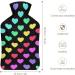 Color Love Hot Water Bottle with Plush Cover - Hand Warmer for Adults & Kids (26.5x15.3cm) | International Shipping Available - Buy Online on GoSupps.com