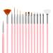 15pcs Nail Art Brushes Set - Carving Painting & Dotting Tools for Professional Nail Design - Buy Online on GoSupps.com