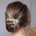 Brishow Wedding Hair Accessories for Brides Silver Rhinestone Hair Comb Pearl Bridal Hair Combs for Women and Girls