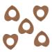 Arakierst 10pcs Organic Wood Heart Teether Pure Natural Animal Shape Beech Wooden Handmade Grasping Pattern DIY Pacifier Chain Pendant