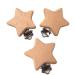 Wooden Beech Star Pacifier Clips - Natural Wood Animal Charm for DIY Beading Chains - Buy Online on GoSupps.com