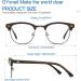 Blue Light Blocking Glasses for Women & Men - Semi-Rimless Clear Lens Anti Eyestrain Gaming Eyeglasses - Brown Wood Grain Frame - Buy Online on GoSupps.com