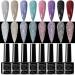 SUPWEE 8Pcs Reflective Glitter Gel Nail Polish Set Semi Permanent Soak Off UV Gel Varnish Nail Art Shiny Effect All for Manicure - (Color: BDSZJ111-8PCS)
