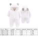 Newborn Baby Cartoon Bear Snowsuit | Winter Fleece Hooded Romper 9-12 Months | White - Buy Online on GoSupps.com