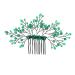 MAGICLULU Green Branches and Leaves Hair Comb Crystal Leaf Hair Comb Wedding Crystal Hair Decor Crystal Leaf Headdress Bride Hair Accessories Crystal Comb Hair Decor Wedding Hair Accessories
