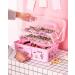 LANPEW Kids Hair Accessories Storage Box Girls Head Box Baby Hairpin Elastic Band Headpiece Hair Clip and Cute Jewelry Box (rose) - Buy Online on GoSupps.com