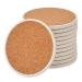 TIMESETL 12 Pack Ceramic Coasters for Crafts White Round Unglazed Ceramic Coasters with Cork Backing Pads for Alcohol Ink or Acrylic Pouring DIY Make Your Own Coasters Mosaics Painting Projects