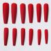 AddFavor XXL Extra Long Matte Red Coffin Fake Nails - 120pcs Full Cover Acrylic False Nails for Women Manicure - Buy Online on GoSupps.com