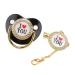 Baby Pacifier Bling Pattern Infant Pacifier with Chain Clip for Newborns (Black) Pacifier
