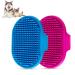Dog Bath Brush , Aoche Pet Bath Comb Brush Soothing Massage Rubber Comb 2pcs with Adjustable Ring Handle for Long Short Haired Dogs and Cats (blue+rose)