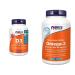 NOW Supplements Vitamin D3 2500 IU Softgels 500 Count & NOW Supplements Omega-3 1 000mg Softgels 200 Count