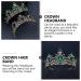 FRCOLOR Vintage Crown Headdress Rhinestone Diamond Tiara Headband Bridal Crown Baroque Queen Tiara Alloy Hair Hoop Bridal Hair Accessories for Christmas Party Headband Wedding Proms Green - Buy Online on GoSupps.com