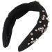 Knotted Headband Wide Knotted Headband with Top Knot Design for Festivals and Everyday Wear (Black) - Buy Online on GoSupps.com