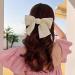 3 Women Bow Hair Clips French Fabric Hair Clips for Women Hair Clips with Bow Elegant Satin Hair Accessories for Girls (Black+Red+White) - Buy Online on GoSupps.com