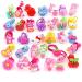 AUCH 24Pcs Cute Cartoon Baby Girls Kids Children Little Princess Ball Hair Ties Soft Rubber Bands Ropes Ponytail Holder Elastics  Assorted Color  Random Styles