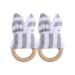 Teething Ring Teether Teething with Decoration Natural Wood for Girls and Boys Babies Children 2Pcs(Gray)