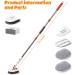 shower cleaning brushes(3-in1) tile brushes floor brushes bathtub brushes adjustable long handles detachable stiff bristles and sponge brushes - Buy Online on GoSupps.com