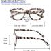 Kokobin Oversized Anti-Blue Light Reading Glasses for Women - Stylish Gray Leopard Square Frame (3.5 Diopters) | Fashionable Computer Glasses - Buy Online on GoSupps.com
