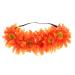 Beaupretty Wedding Headband Elastic Headband Artificial Sunflower Wreath Headpiece for Party Christmas Halloween (Orange)