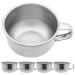 Shaving Bowl 5pcs Stainless Steel Shaving Mug 4.3 x 2 Inch Shaving Mug with Handle Large Shaving Soap Bowl for Home Salon Barber Shop
