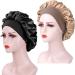 AliLeader 2Pcs Silk Hair Wrap for Sleeping - Black+Gold Satin Bonnet for Curly Hair - Buy Online on GoSupps.com