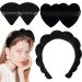 TNZLTDW Black Headband for Women with 4 Powder Puffs - Spa Headband for Skincare and Makeup | Non-Slip Skin Care Tool - Buy Online on GoSupps.com