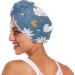 White Daisy Flower Blue Hair Towel 2 Pack | Super Absorbent Quick Dry Hair Turbans for Women & Girls - Buy Online on GoSupps.com