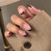 BABALAL Short Square Fake Nails - Glossy Black Acrylic French Press on Nails for Women & Girls - Buy Online on GoSupps.com