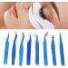 8-Piece Stainless Steel Eyelash Tweezers Set - Fine Tip Ergonomic Blue Titanium Eye Makeup Tools for Women - Portable & Durable - Buy Online on GoSupps.com