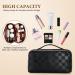 Aucuu Large Capacity PU Leather Travel Cosmetic Bag for Women - Waterproof Makeup Organizer with Handle - Black - Buy Online on GoSupps.com