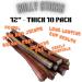 Bully Sticks - Low Odour - **12" Thick - 10 Pack Minimum** - Premium Single Ingredient Dog Chew - 100% Beef - All Natural/Organic - Dental Care - Rawhide Free - Buy Online on GoSupps.com