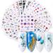 Nail Stickers for Nail Art Flowers Butterfly Nail Art Stickers Water Transfer Nail Decals Nail Decorations for Nails Supply Watermark DIY Colorful Art Foils for Nails Design Manicure Tips 24 Sheets Flower-1