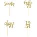 Shop 24PC Gold Glitter 70th Birthday Cupcake Toppers - 1954 Vintage Party Decorations & Accessories - Buy Online on GoSupps.com