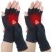 2Pairs Copper Arthritis Compression Gloves for Women Men, Fingerless Compression Gloves for Carpal Tunnel, Hand Pain, RSI, Driving, Typing, Copper Gloves Support Hands and Wrist for Work (Large) Large Black