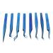 Eyelash Tweezers Set for Extensions - 8-Piece Stainless Steel Blue Tweezers with Straight & Bent Tips - Buy Online on GoSupps.com