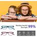 ALWAYSUV Blue Light Blocking Glasses for Kids & Teens - Square Red Frames | Anti Blue Ray Computer Gaming Glasses - Buy Online on GoSupps.com