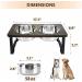 Siooko Elevated Dog Bowls Wood Raised Stand with 2 Stainless Steel Bowls | Non-Slip Feet | 7.7 Tall | 58 oz Capacity - Buy Online on GoSupps.com
