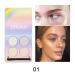 Allbesta 4 Colors Highlighter Chameleon Eyeshadow Palette Pressed Powder High-gloss Matte Glitter Make-Up Set with Brush 01#