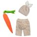 IMEKIS Newborn Baby Easter Bunny Photography Prop Costume Crochet Knit Hat Diaper Carrot 1st Birthday Outfit Set for Boy Girl One Size Hat + Long Pants + Carrot
