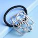 Yheakne Rhinestone Flower Hair Tie Scrunchies - Silver Crystal Ponytail Holder for Women and Girls - Buy Online on GoSupps.com