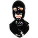 Latex hood unisex rubber mask executioner mask with holes for the eyes nose and mouth black without zipper unit size Black Without Zipper unit size