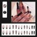 Black Leopard Extra Long Nude Coffin Press on Nails - 24PCS Luxury Acrylic Glossy False Nails for Women and Girls - Buy Online on GoSupps.com