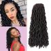 Wigenius Faux Locs Wavy H kelhaar 6 packs 18 inch Braun Goddess Gypsy Locs Crochet Hair Soft Dreadlocks Passion Twists Hair Synthetic Crochet Hair extensions (4#)