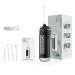 6-Mode Oral Irrigator Portable Water Flosser Ipx7 Waterproof Flossing Toothpick Toothbrush for Traveling Home Use Toothbrush with 4 Nozzles (Color : Black)