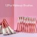 Makeup Brush Set Convenient Use Comfortable Grip 12 Professional Makeup Brushes Practical Portable Durable for Home Use - Buy Online on GoSupps.com